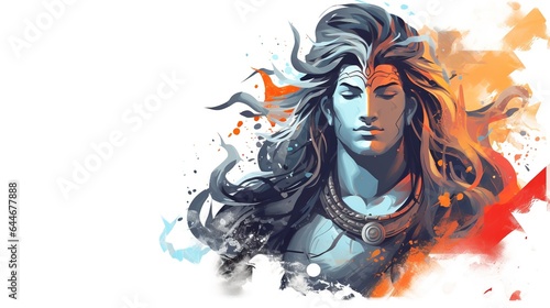 Hindu festival Maha Shivratri. Vector illustration Of Shivratri, Maha Shivratri with hindi massage om maha shivaya