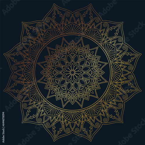 Golden mandala.Mandala de lujo .color dorado