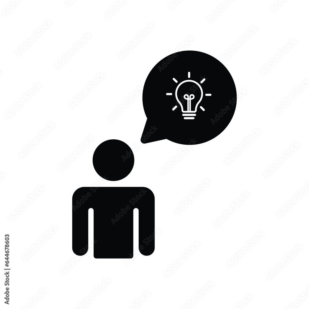 thinking man, thinking symbol icon vector thinking man, thinking symbol icon vector