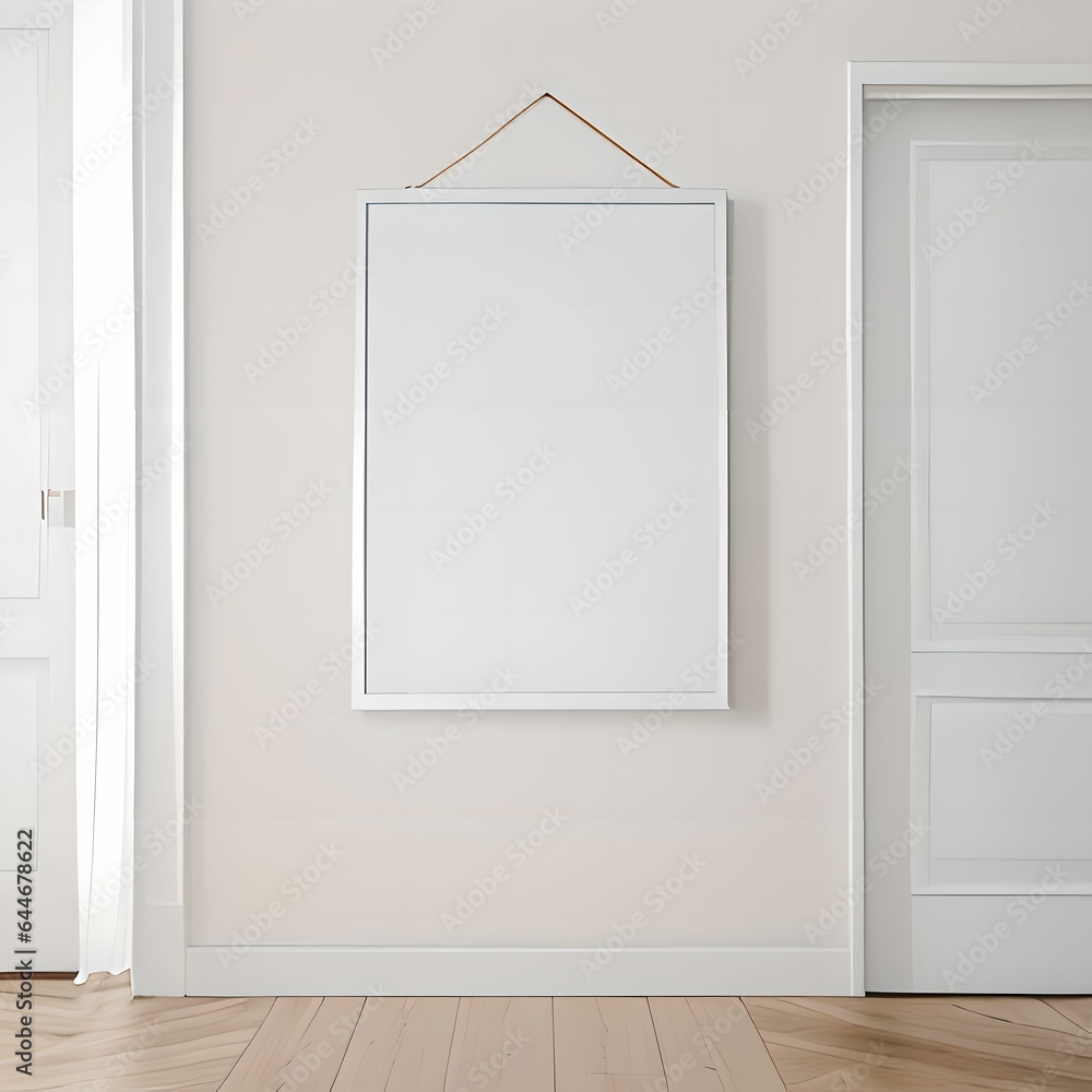 mockup, The white frame on the wall. room Interior no. 80 -Generative AI. mockup, The white frame on the wall. room Interior no. 80 -Generative AI.