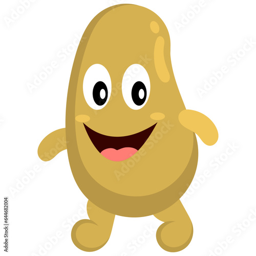 Brown modern cute character with potato vegetable character