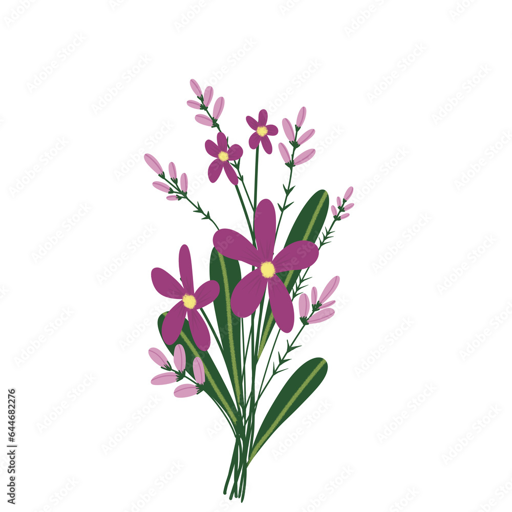 colorful wildflowers and plants illustration colorful wildflowers and plants illustration