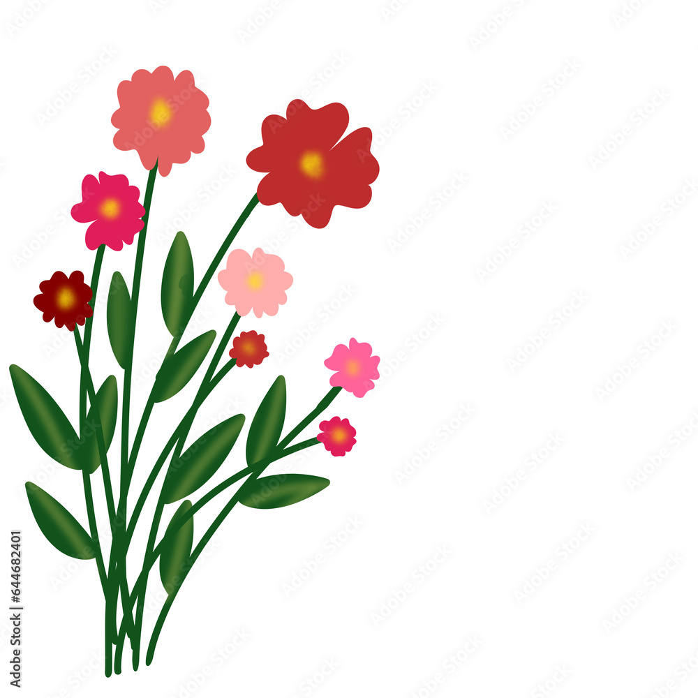 colorful wildflowers and plants illustration