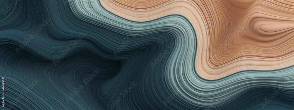 Brown and blue abstract wave pattern, brown and blue abstract background, Generative AI Brown and blue abstract wave pattern, brown and blue abstract background, Generative AI
