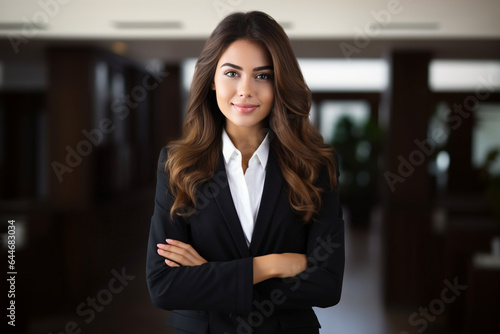 Portrait of a woman in a business suit posing for a picture, businesswoman, Generative AI