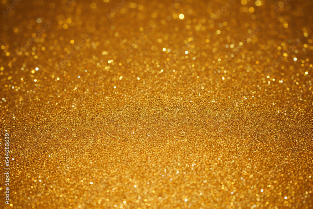 Gold abstract bokeh glitter texture background, Generative AI