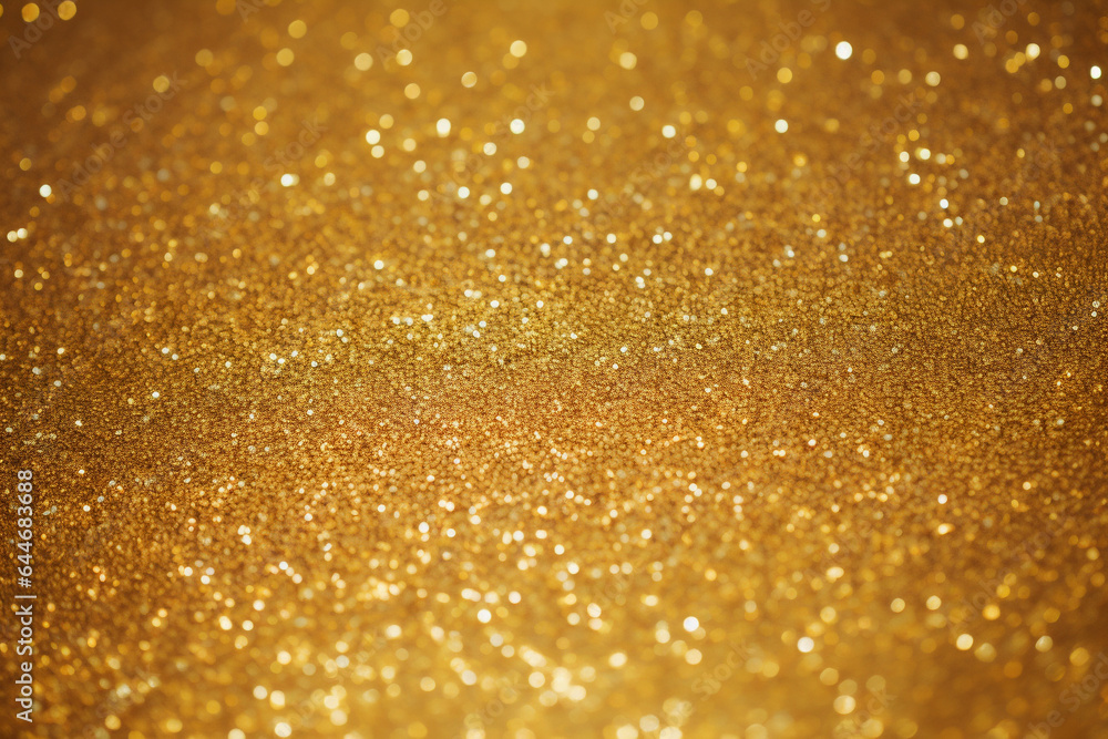 Gold abstract bokeh glitter texture background, Generative AI