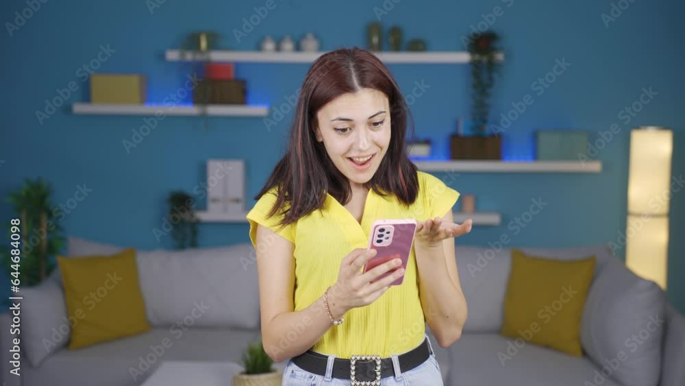 The woman who likes the new app. Phone app. The woman who likes the new app. Phone app.