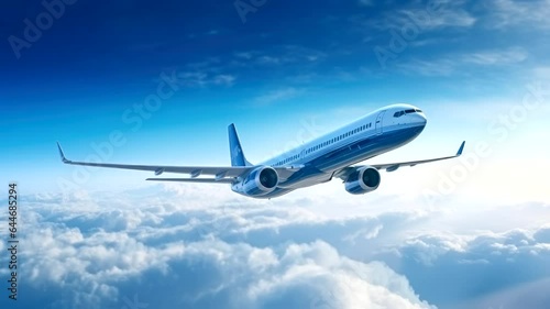 airplane fly in the clouds