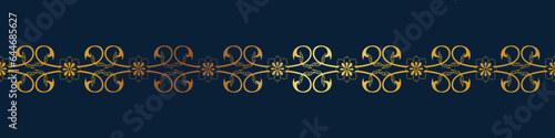 abstract floral border seamless golden paper border woodcarving decorative pattern