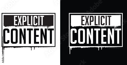 Explicit Content text in graffiti style. Graffiti text vector illustrations.