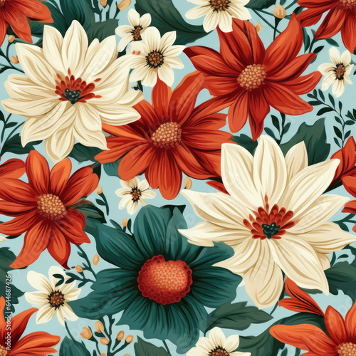 seamless flower  colorful wallpaper