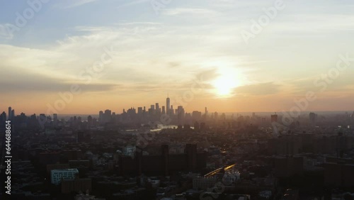 Wallpaper Mural Aerial view overlooking the New York and Brooklyn city metropolis, during sunset Torontodigital.ca