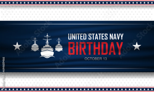 Happy  Birthday US Navy October 13 background Vector Illustration 