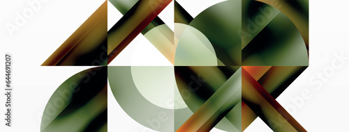Minimalist marvel - squares and circles unite in harmonious geometry. Muted tones weave serene backdrop where structured tiles form dance of timeless elegance, epitomizing modern simplicity
