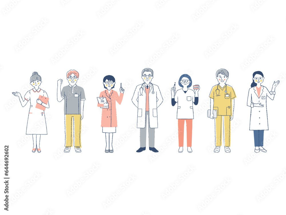 さまざまな医療従事者7人