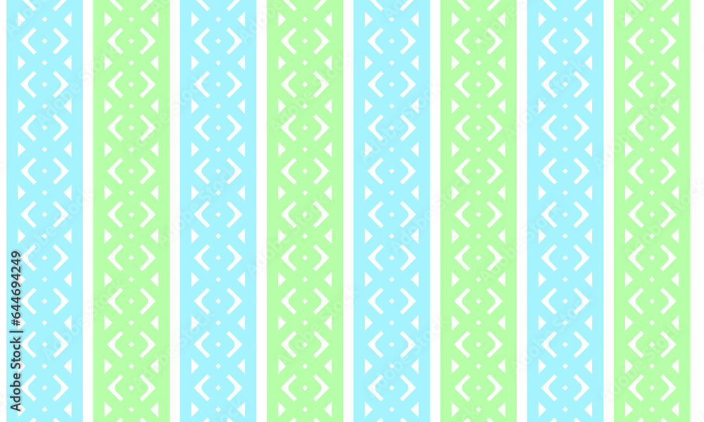 The colors blue, white, and green are used harmoniously in a design with a striped pattern. Vector illustration The colors blue, white, and green are used harmoniously in a design with a striped pattern. Vector illustration