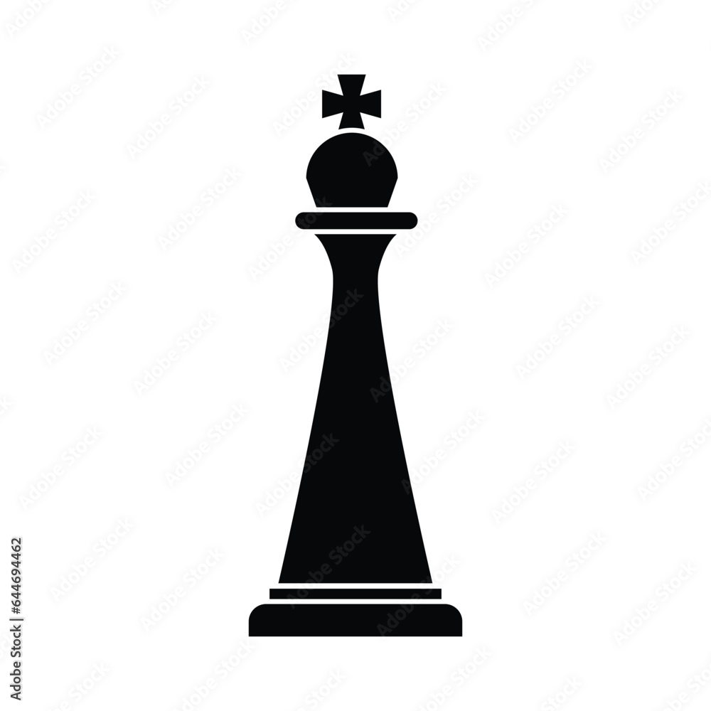 King chess piece icon silhouette design template isolated King chess piece icon silhouette design template isolated