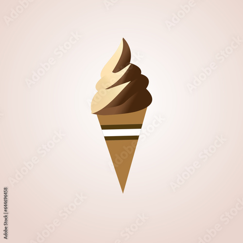Soft cream illustration on background for icon dessert sweet 
