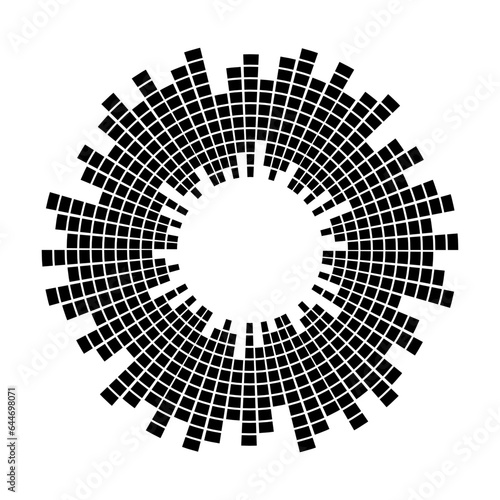 Abstract equalizer music sound wave circle vector icon symbol. logo design, round line icon, circle item, elements background, illustration 