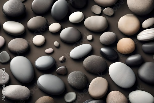white stones on black