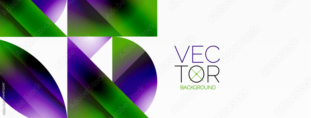 Serene gradient template. Circles and triangles mingle in minimalist perfection. Gentle fusion of forms and hues creates balanced yet captivating backdrop, embodying modern sophistication
