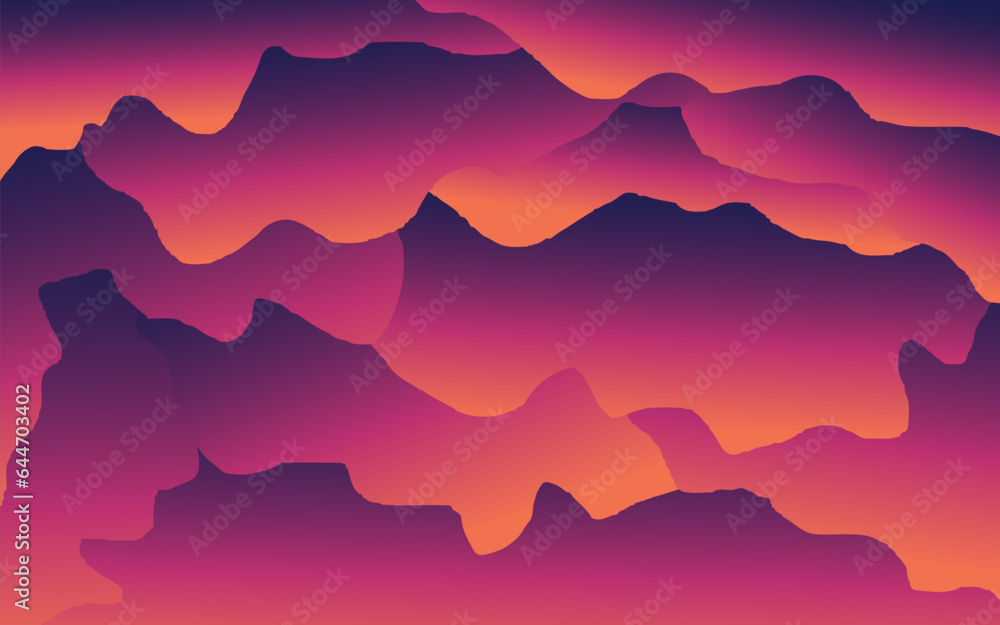 Wavy evening cloud abstract vector background design.