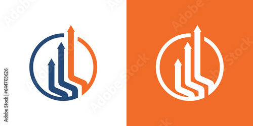 Optimal Advisory Business logo design template, up moving arrow design for growth