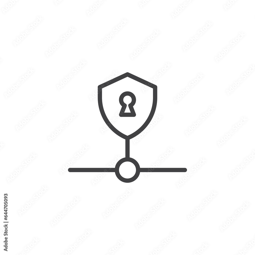Secure network connection line icon Secure network connection line icon