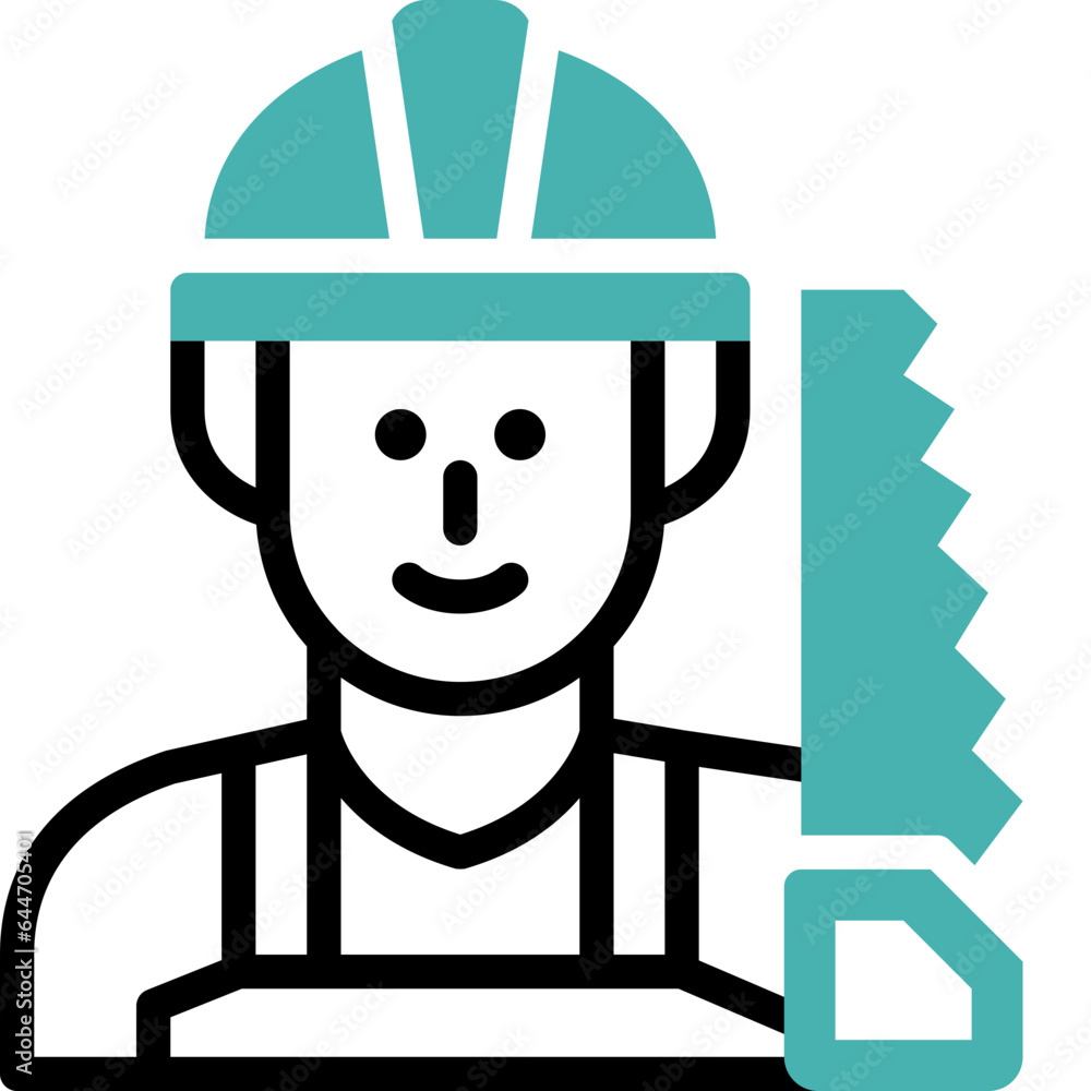 carpenter flat line icon carpenter flat line icon