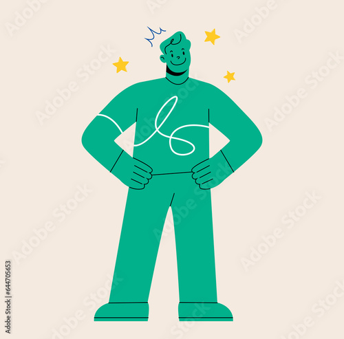 Abstract business concept illustrations. Confident man. Colorful vector illustration