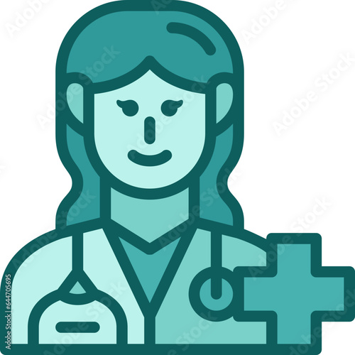 woman doctor two tone icon