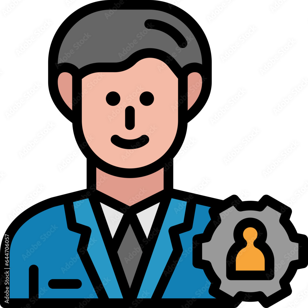 Obraz premium manager filled outline icon