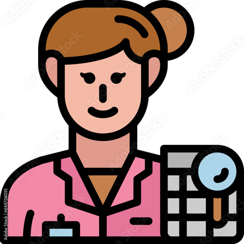 woman auditor filled outline icon