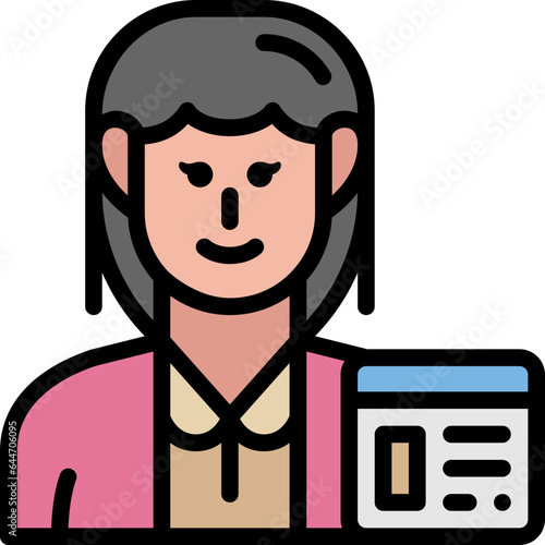 woman blogger filled outline icon
