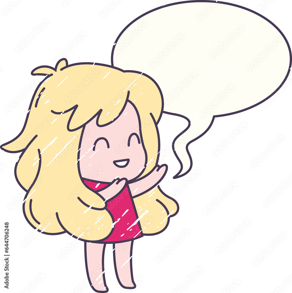 Digital png illustration of girl in rain with speech bubble on transparent background Digital png illustration of girl in rain with speech bubble on transparent background