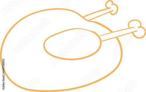 Digital png illustration of chicken meat symbol on transparent background