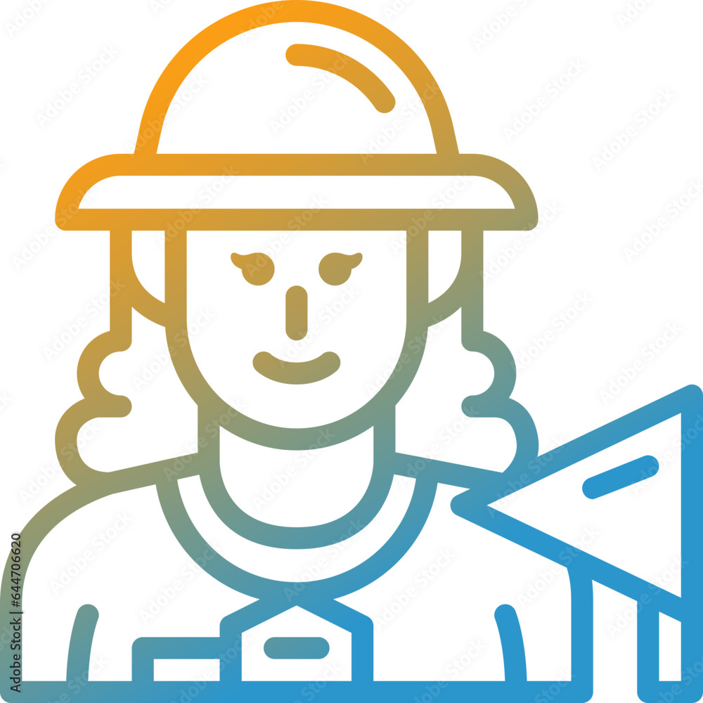 female guide gradient line icon