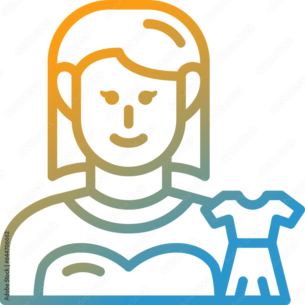 fashion model gradient line icon fashion model gradient line icon