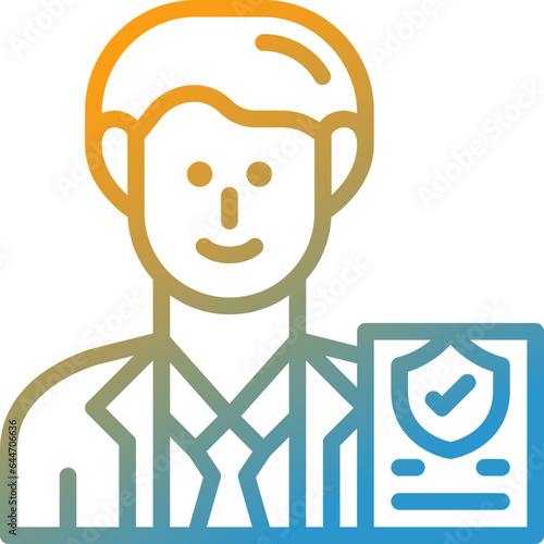 insurer gradient line icon