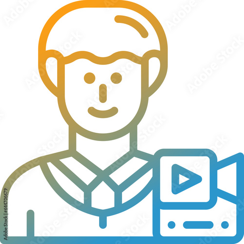 vlogger gradient line icon