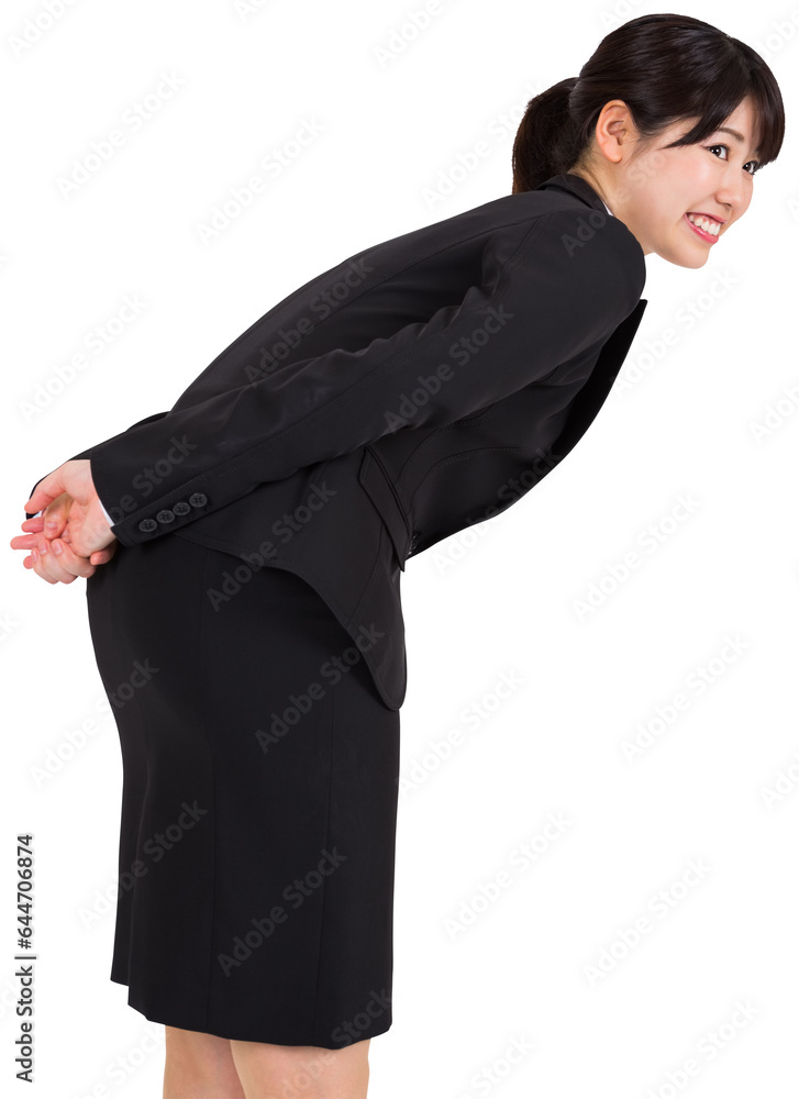 Digital png photo of smiling asian businesswoman on transparent background Digital png photo of smiling asian businesswoman on transparent background