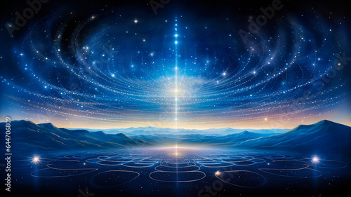 harmonious vibrations of the Universe reflected in space and time, the image of energies and interactions . Generative AI