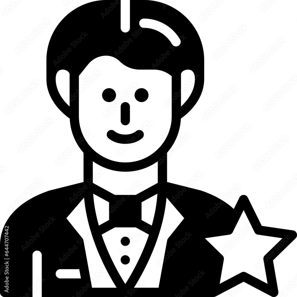 actor solid line icon