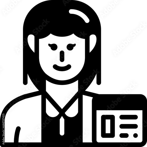 woman blogger solid line icon