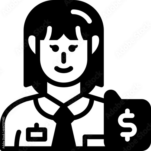 saleswoman solid line icon