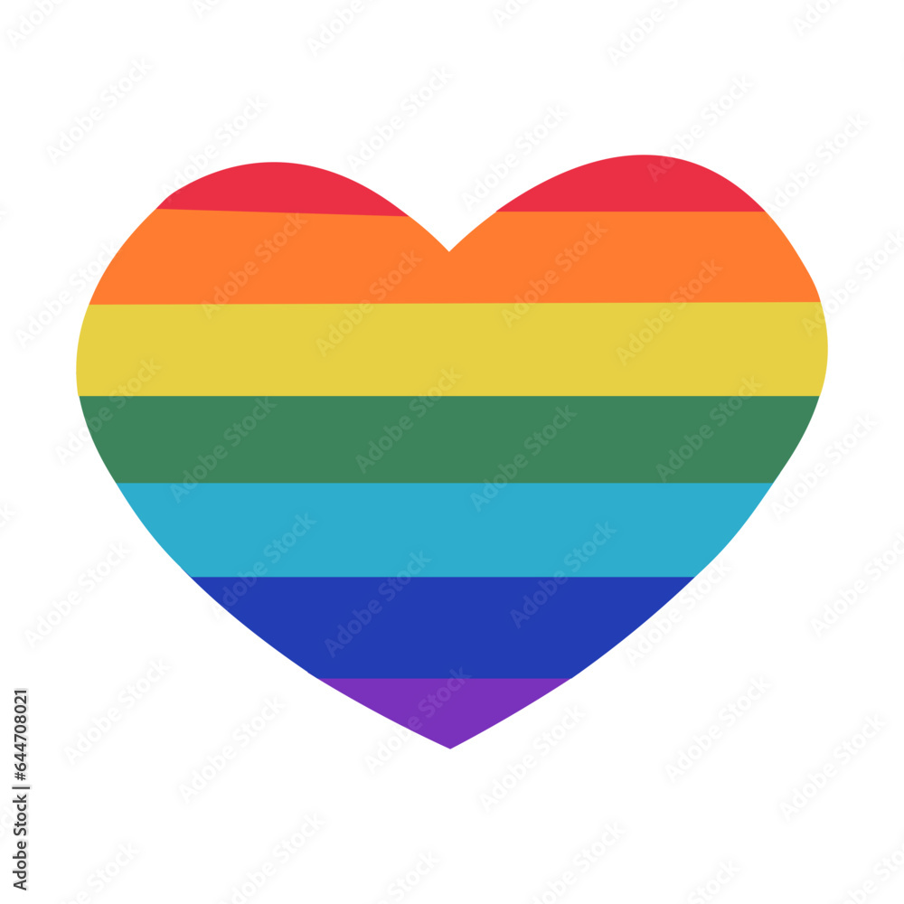 Fototapeta premium Pride heart flat illustration