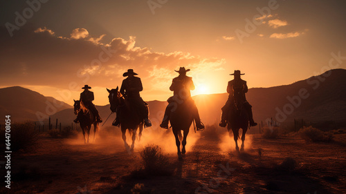 the cowboys come back to town at sunset  a Western story  Generative AI