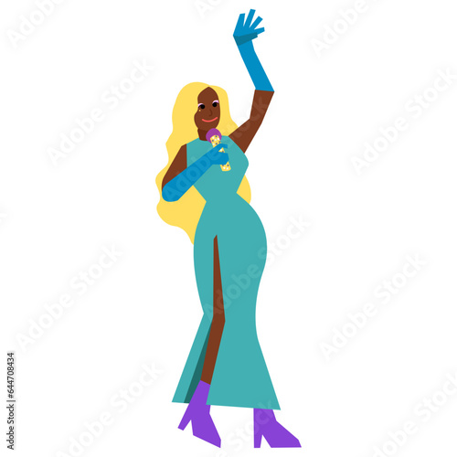 Drag queen flat illustration