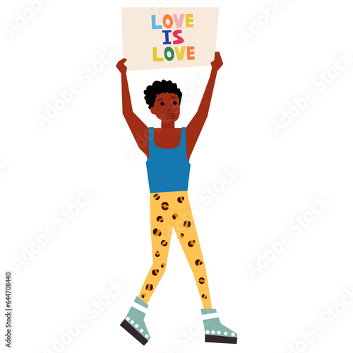 Man walking parade flat illustration
